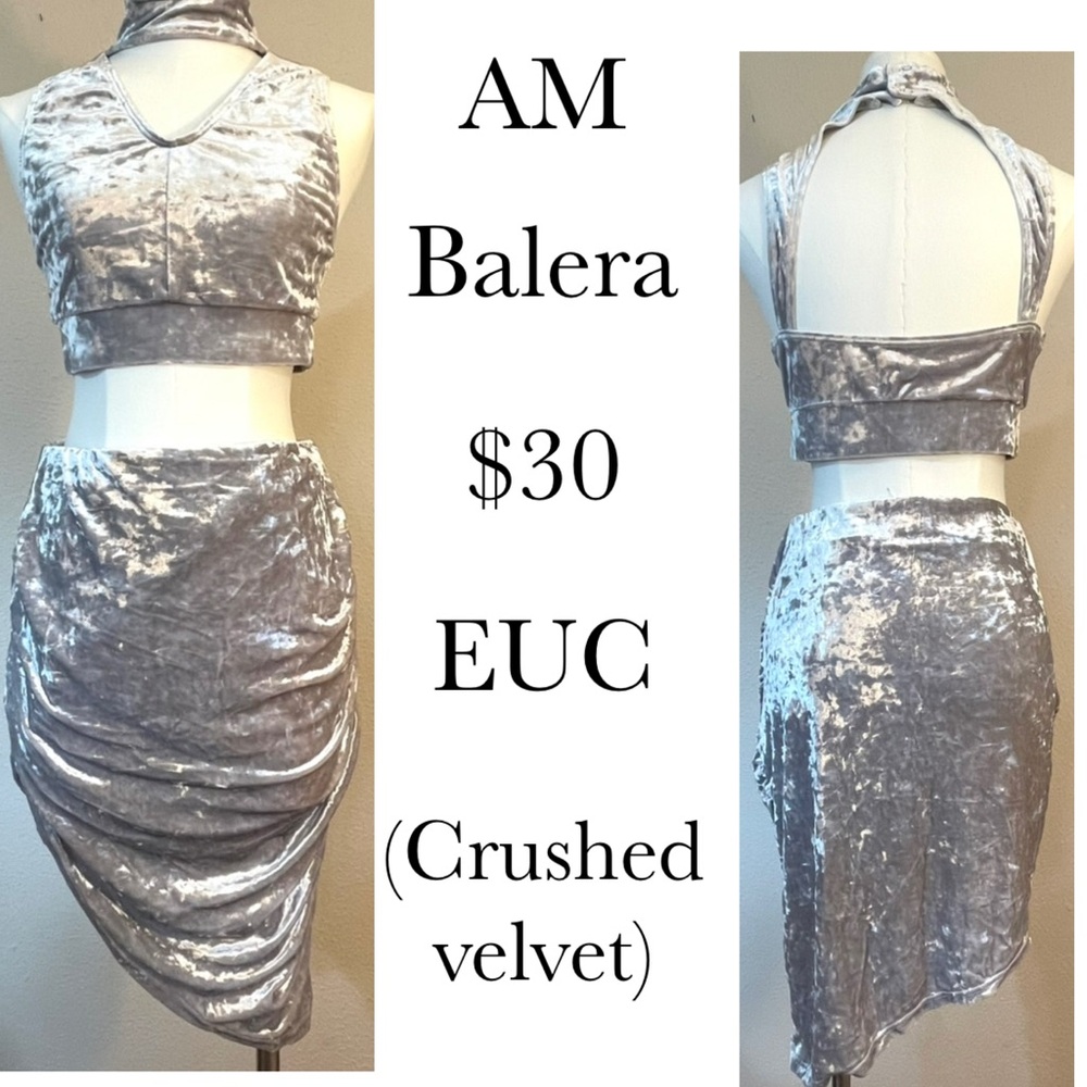 Balera Silver Two Piece Adult Medium Top and Skirt